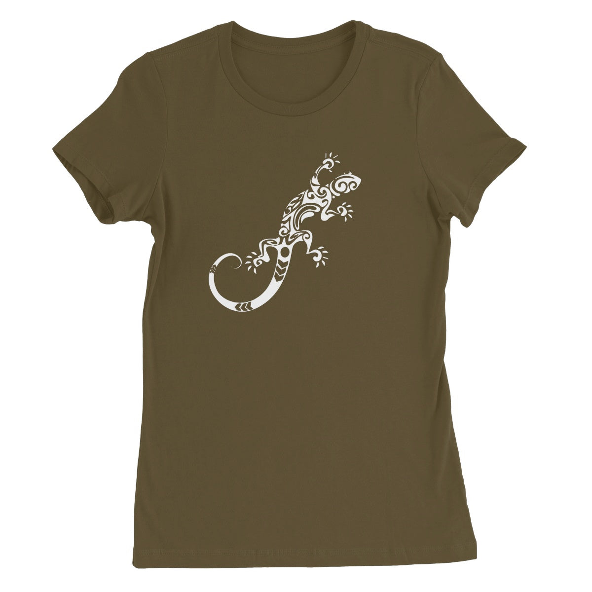 Tribal Style Gecko Ladies Fitted T-shirt
