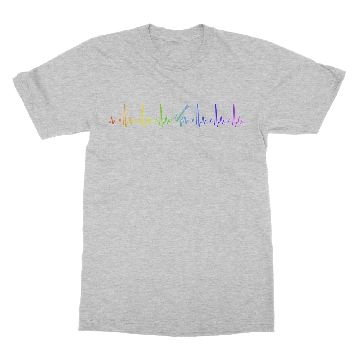 Guitar Heartbeat in Rainbow T-Shirt