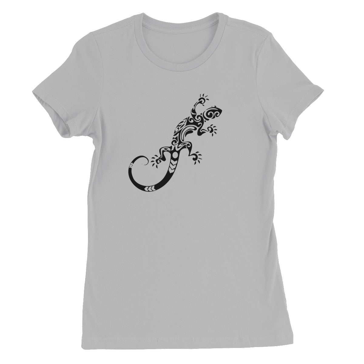 Tribal Style Gecko Ladies Fitted T-shirt