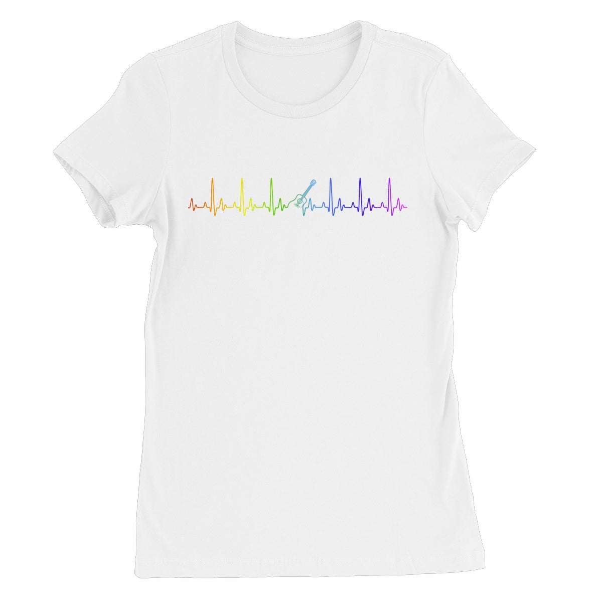 Guitar Heartbeat in Rainbow Women's T-Shirt