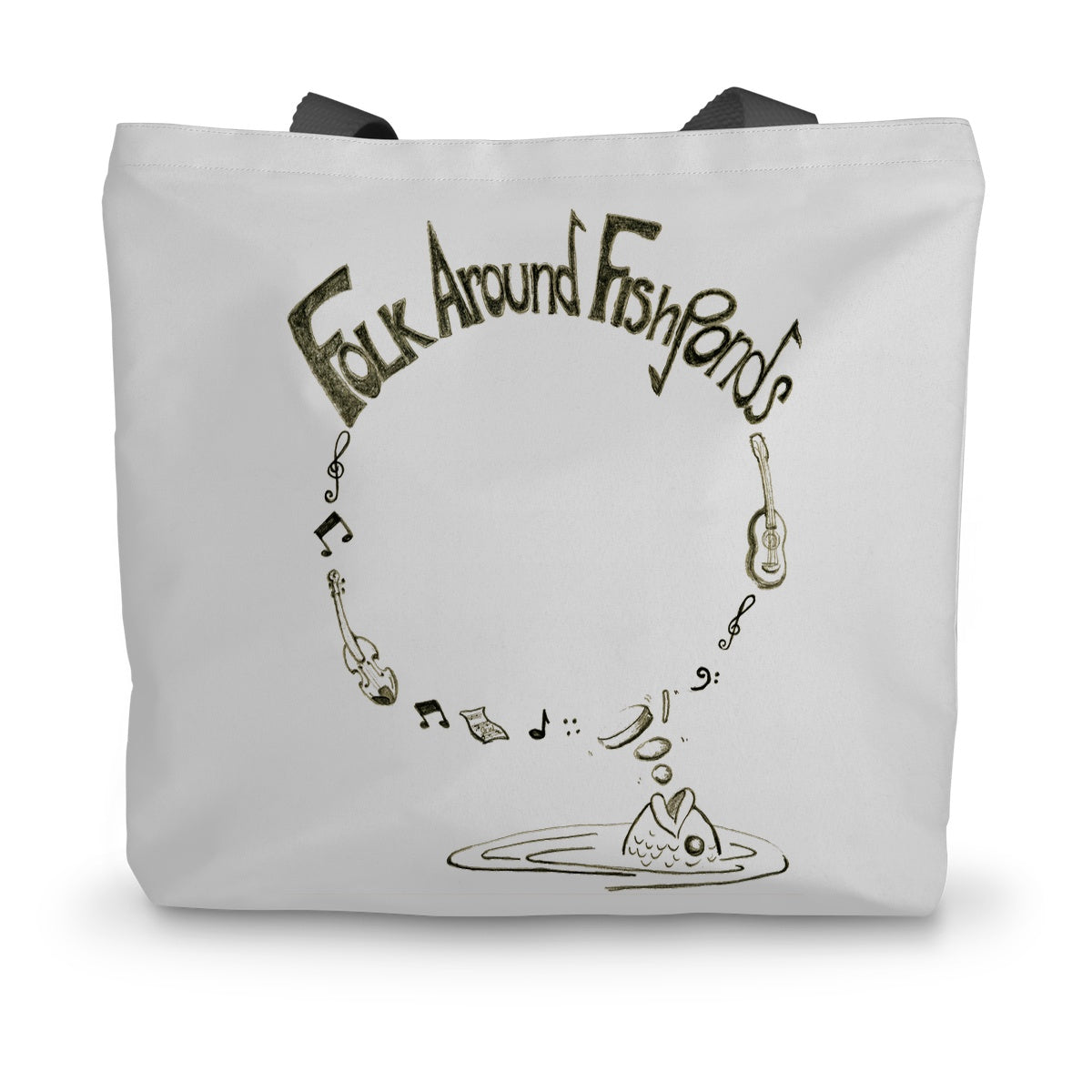 Folk around Fishponds Canvas Tote Bag