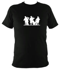 Three Fiddlers Silhouette T-shirt - T-shirt - Black - Mudchutney