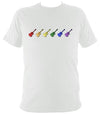 Rainbow of Coloured Guitars T-Shirt - T-shirt - White - Mudchutney