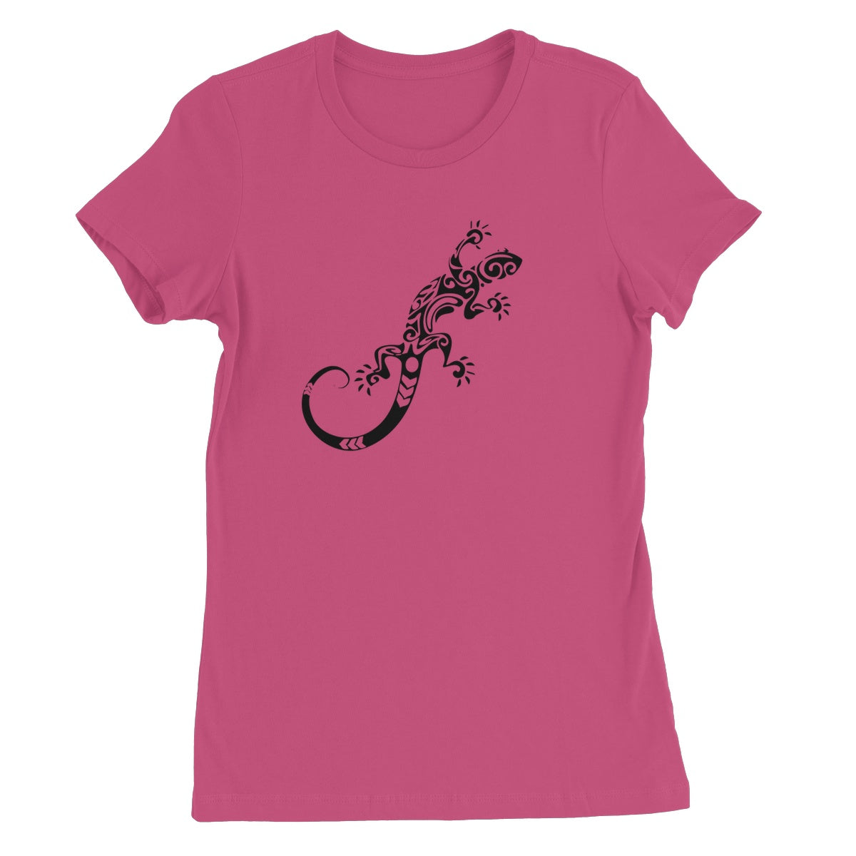 Tribal Style Gecko Ladies Fitted T-shirt