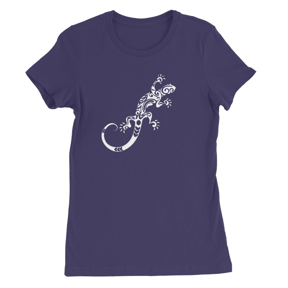 Tribal Style Gecko Ladies Fitted T-shirt