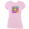 update alt-text with template Warhol style Anglo Concertina Ladies Fitted T-shirt - T-shirt - Light Pink - Mudchutney