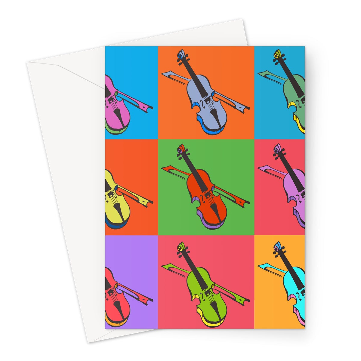 Warhol Style Fiddles Greeting Card