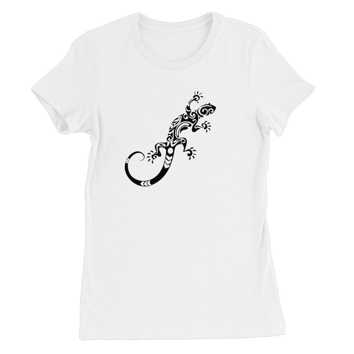Tribal Style Gecko Ladies Fitted T-shirt