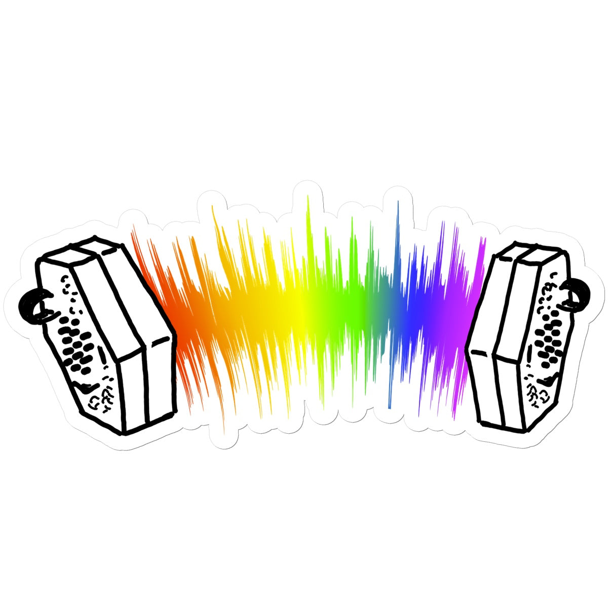 Rainbow Sound Wave Concertina Sticker