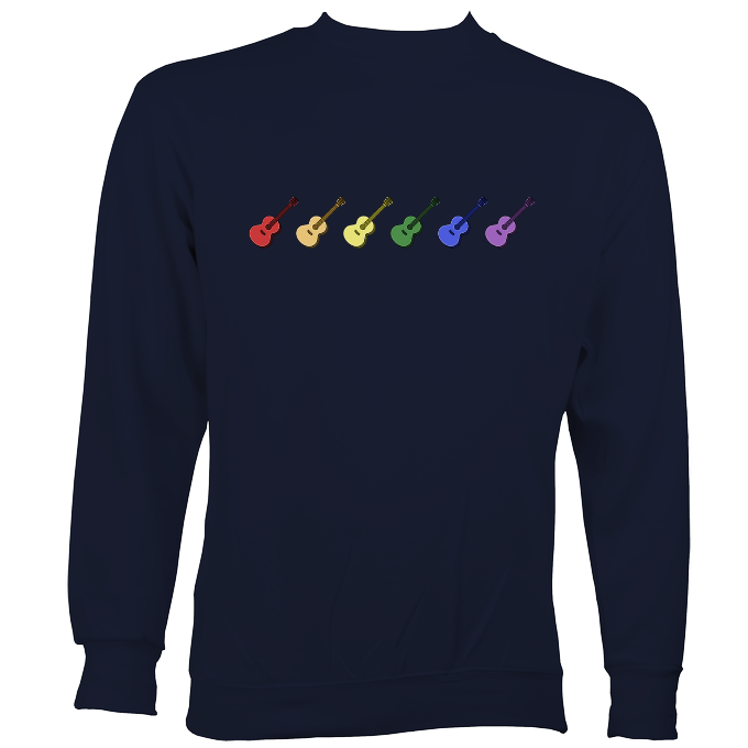 Rainbow Coloured Row of Guitars Sweatshirt