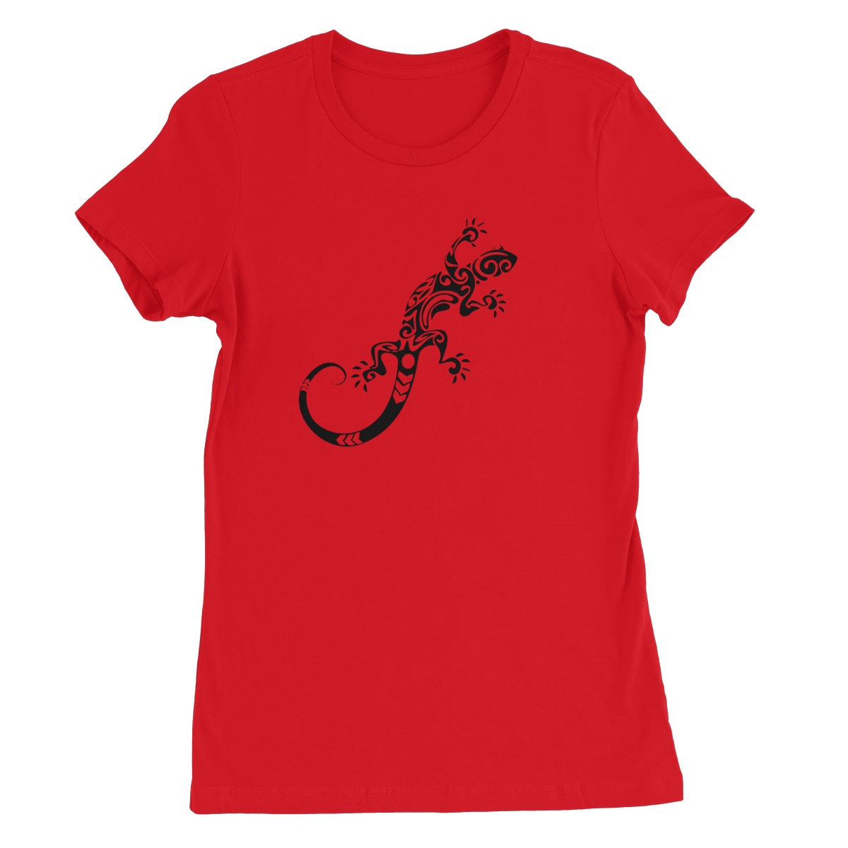 Tribal Style Gecko Ladies Fitted T-shirt