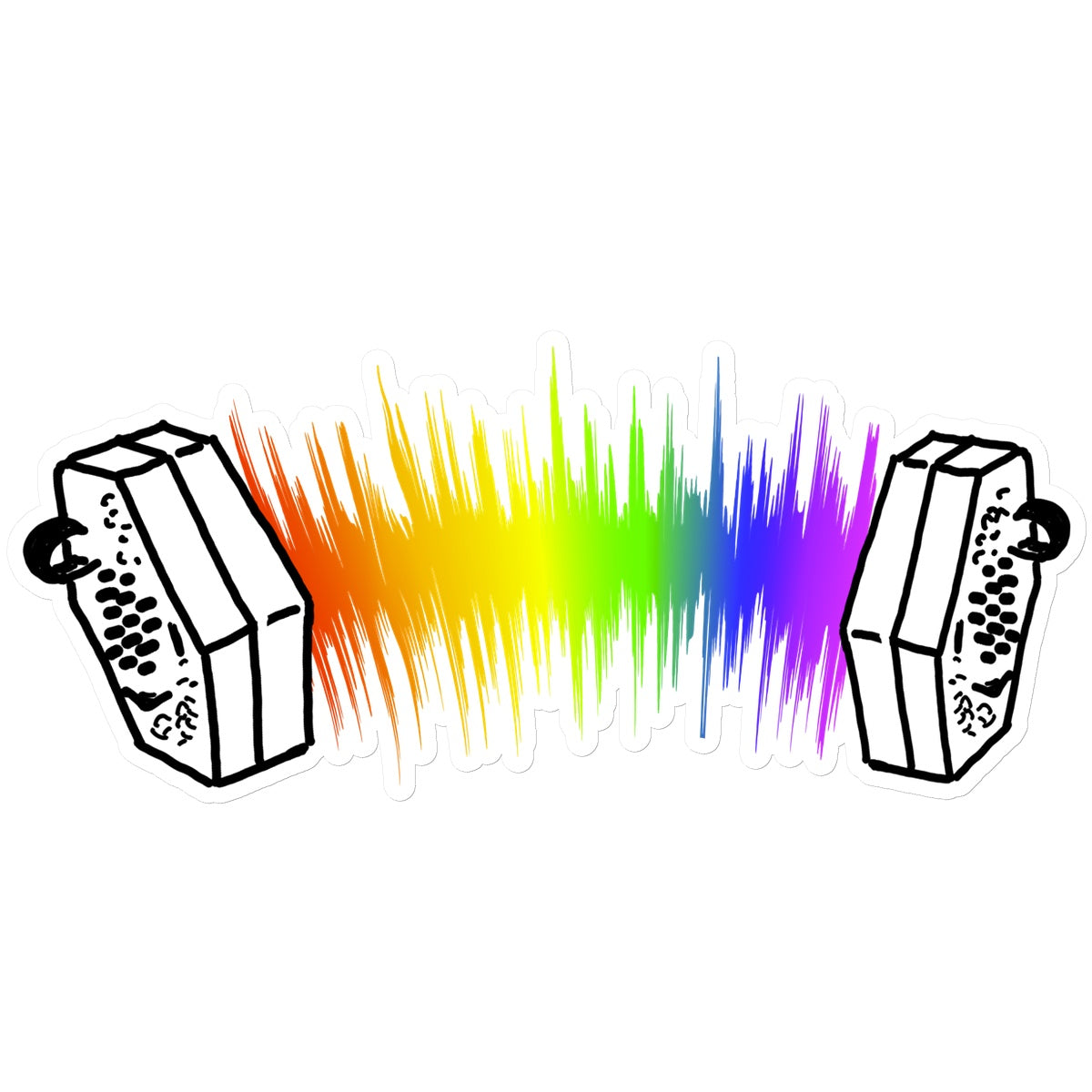 Rainbow Sound Wave Concertina Sticker