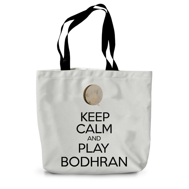 Keep Calm & Play Bodhran Canvas Tote Bag