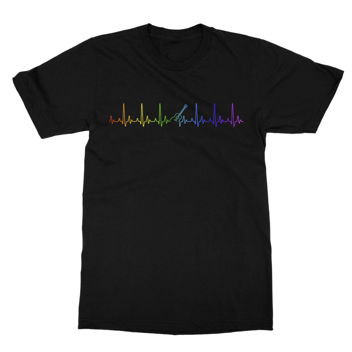 Guitar Heartbeat in Rainbow T-Shirt