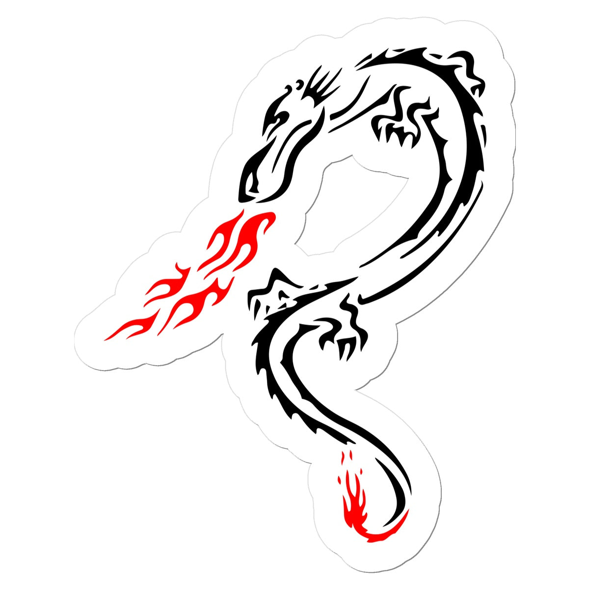 Tribal Dragon Breathing Fire Sticker