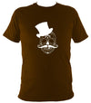 Skull in Top Hat T-shirt - T-shirt - Dark Chocolate - Mudchutney
