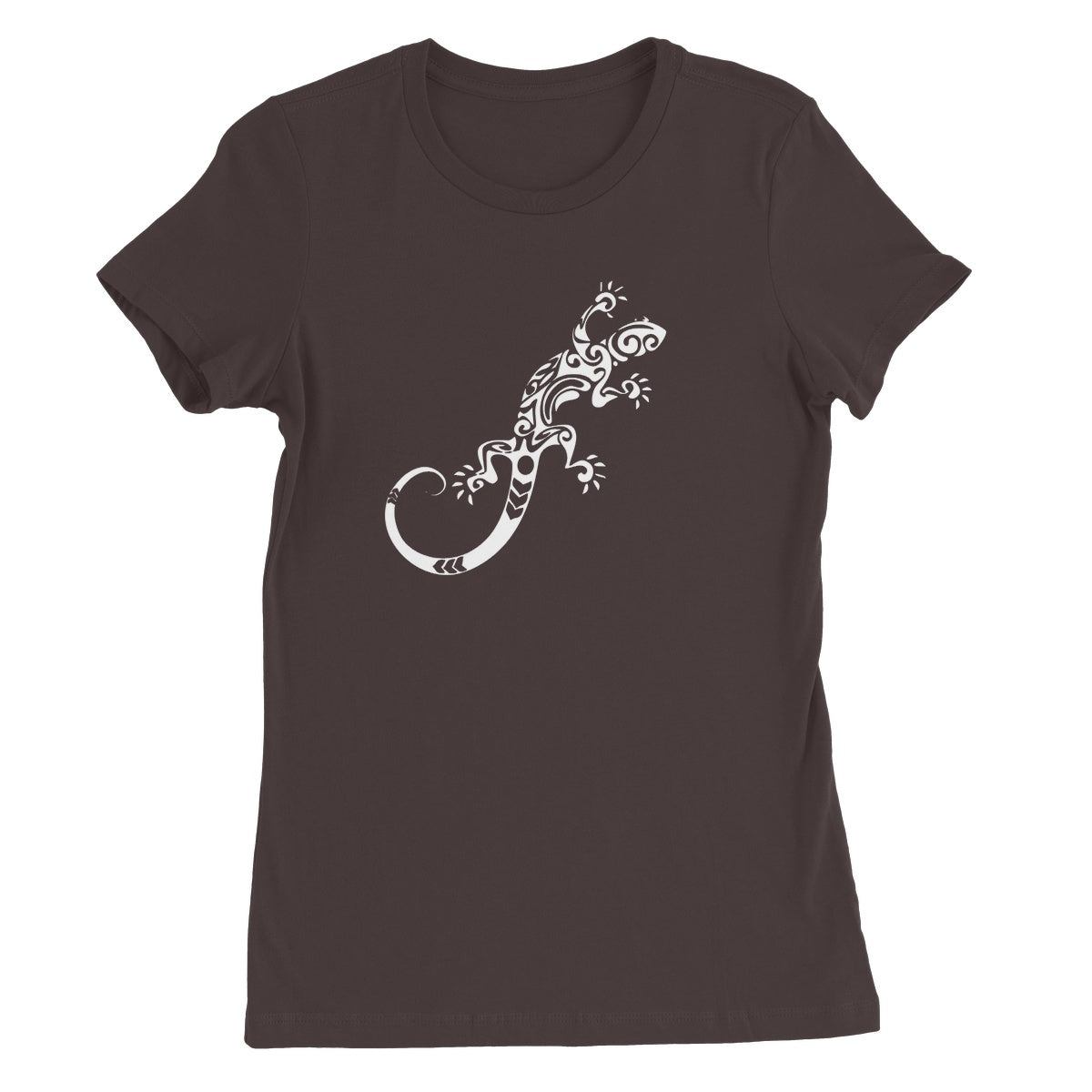 Tribal Style Gecko Ladies Fitted T-shirt