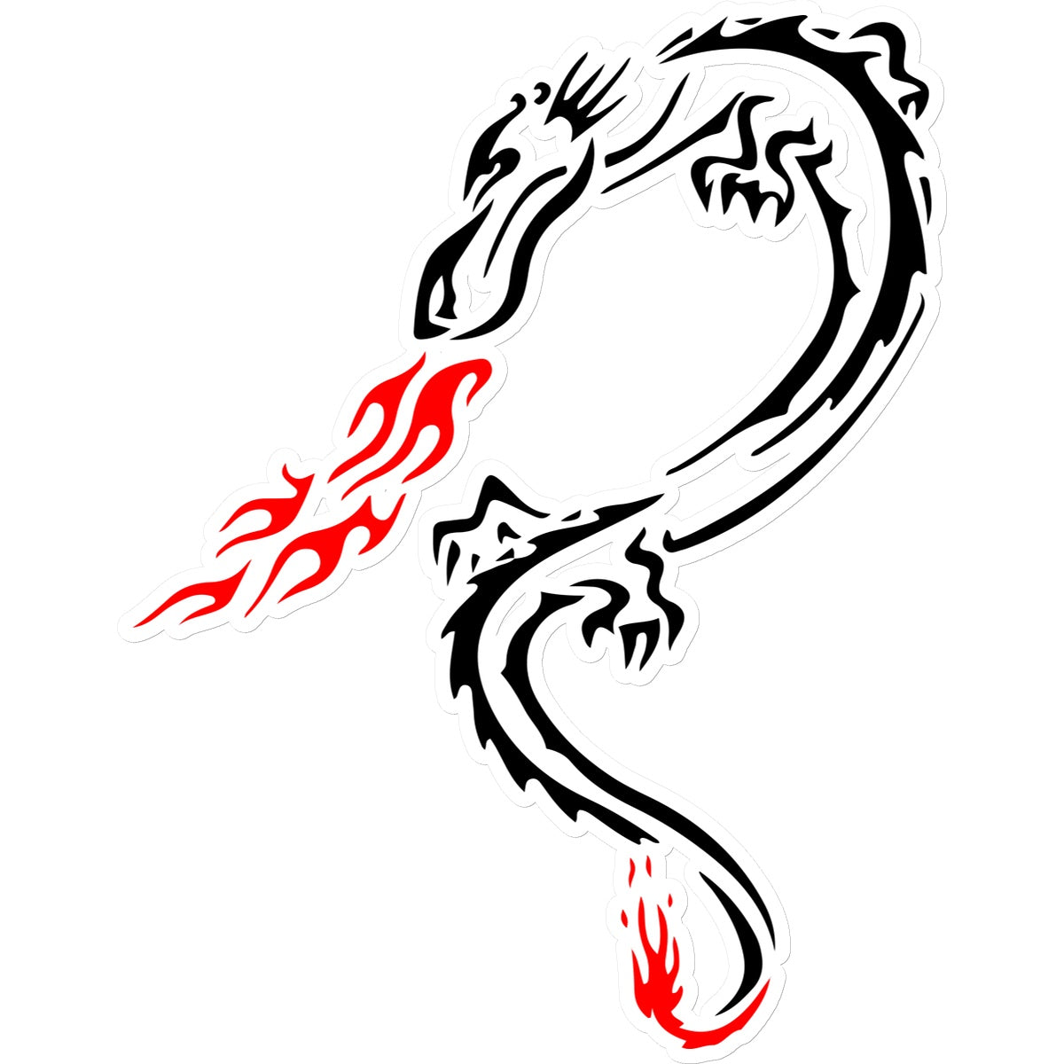 Tribal Dragon Breathing Fire Sticker