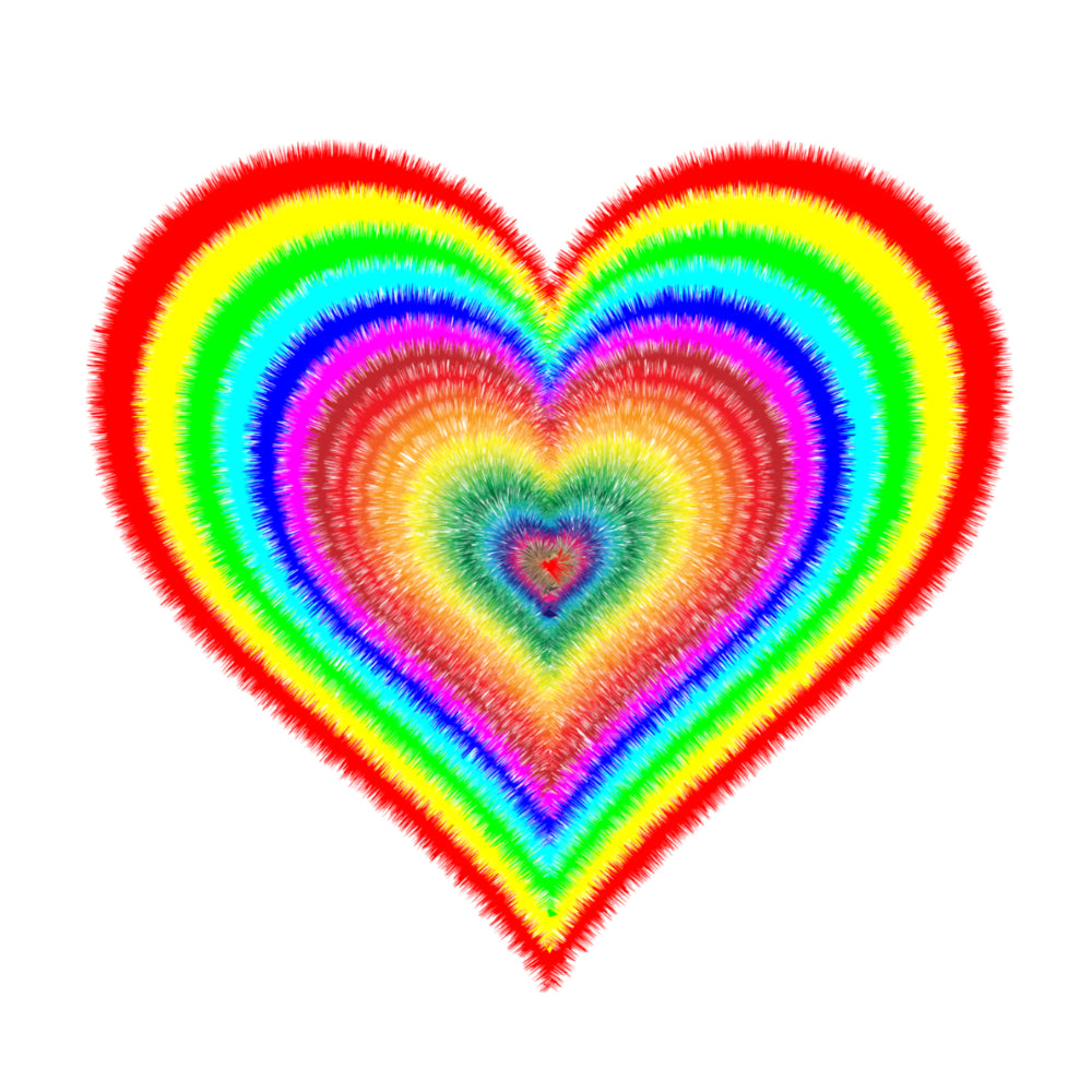 update alt-text with template Rainbow Heart Fitted T-Shirt - T-shirt - White - Mudchutney