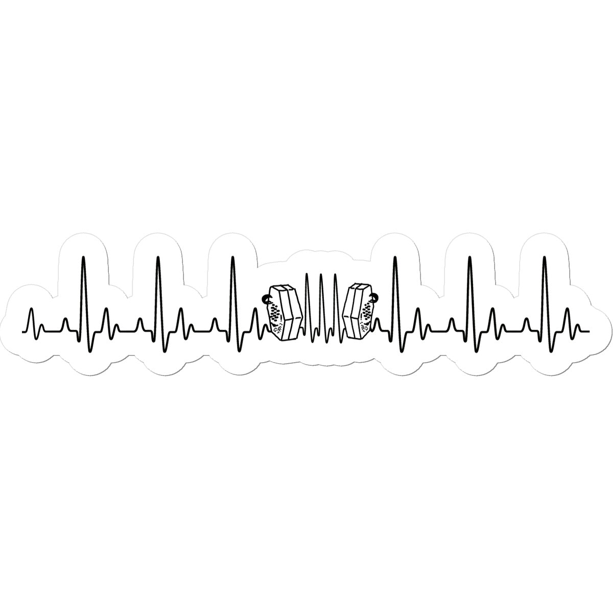 Heartbeat Concertina Sticker