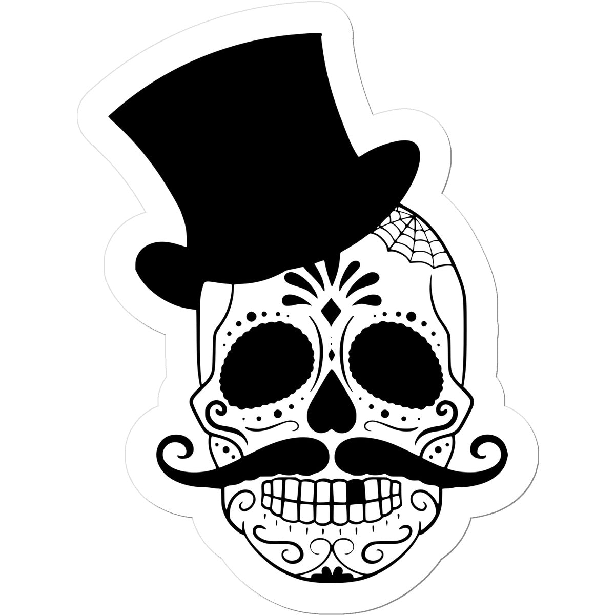 Skull in Top Hat Sticker