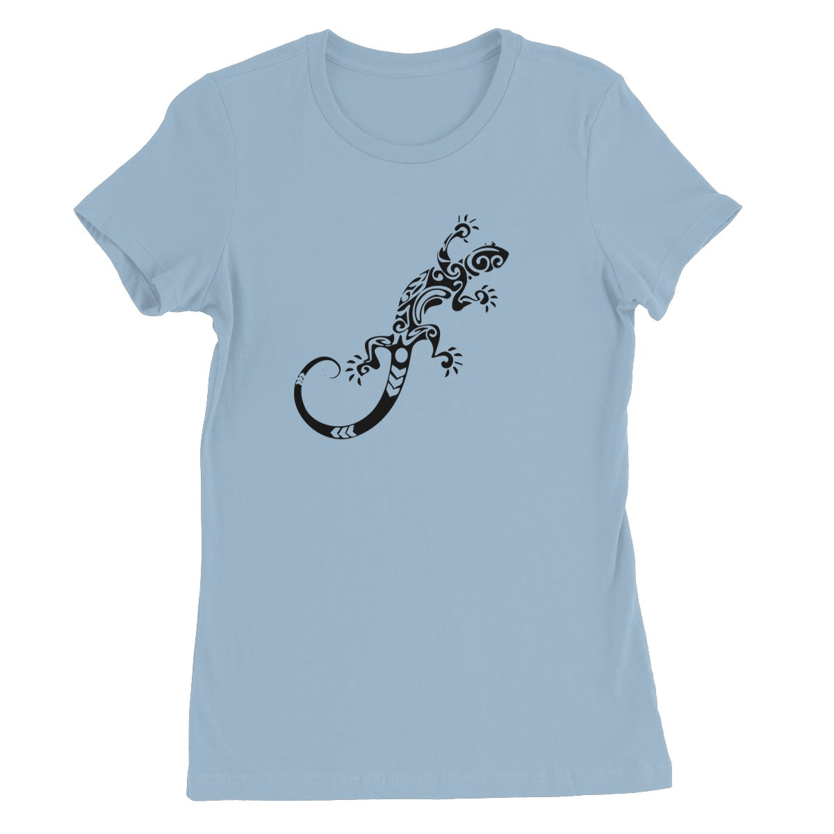 Tribal Style Gecko Ladies Fitted T-shirt