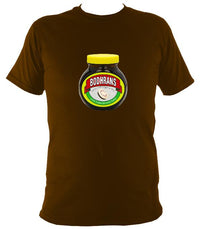 Bodhrans - Love or Hate them T-shirt - T-shirt - Dark Chocolate - Mudchutney