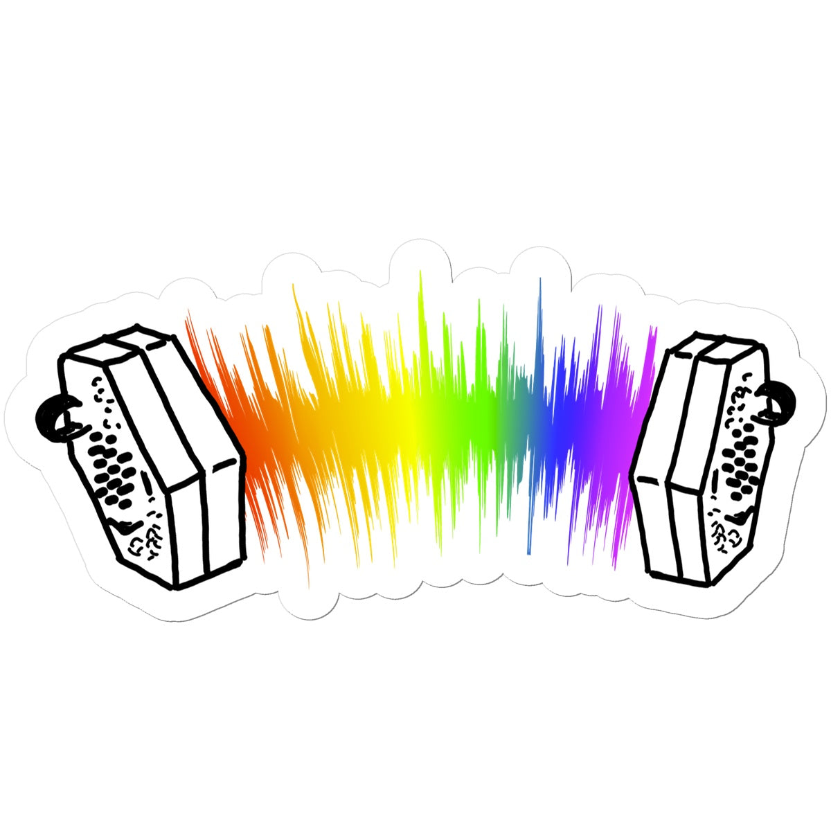 Rainbow Sound Wave Concertina Sticker