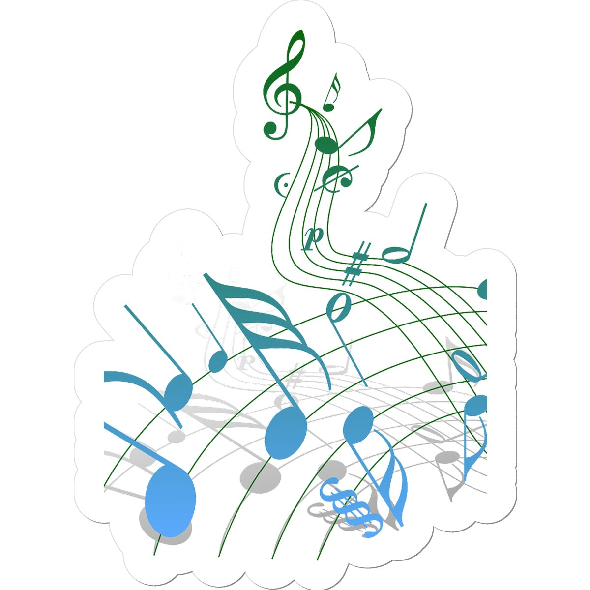 Abstract Music Score Sticker