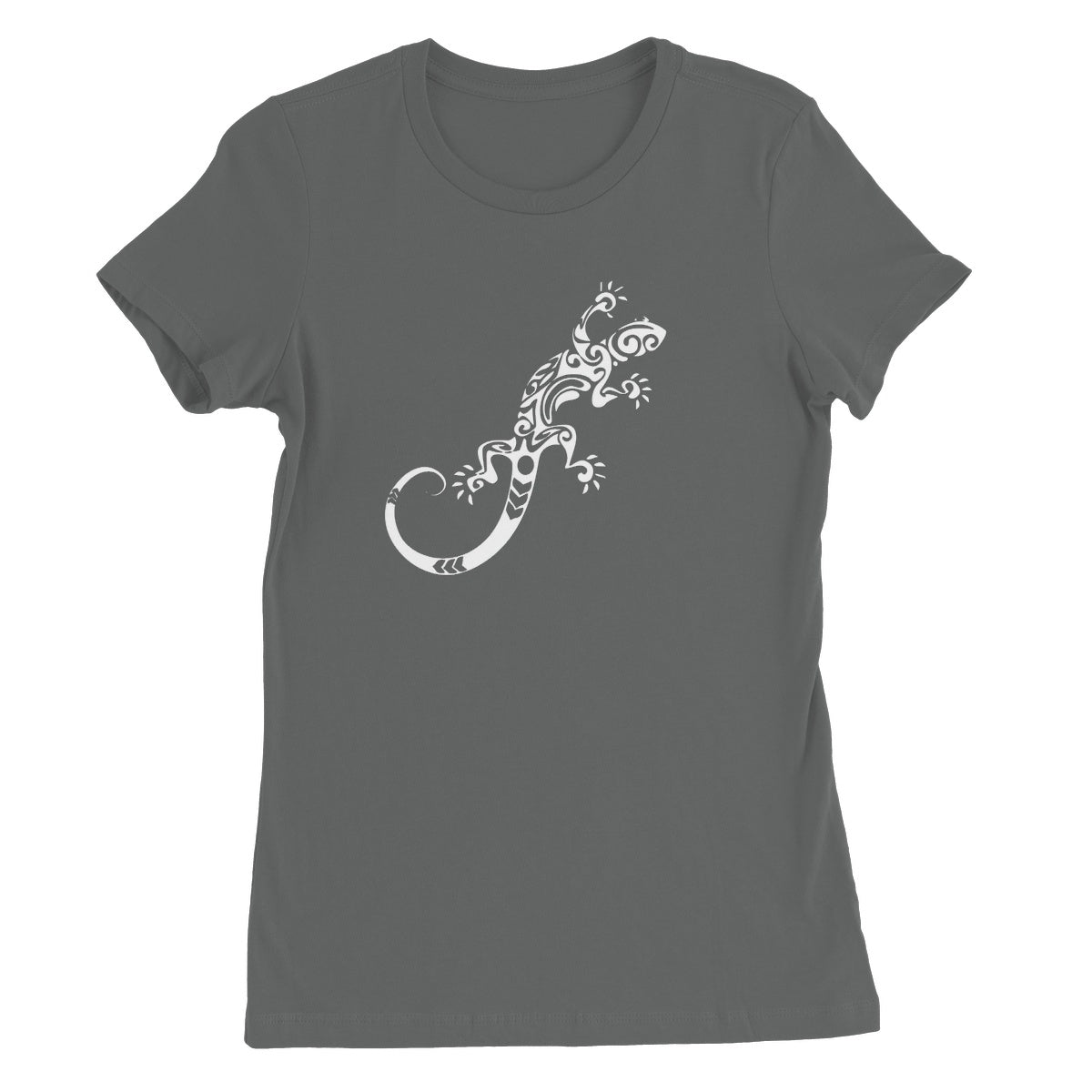Tribal Style Gecko Ladies Fitted T-shirt
