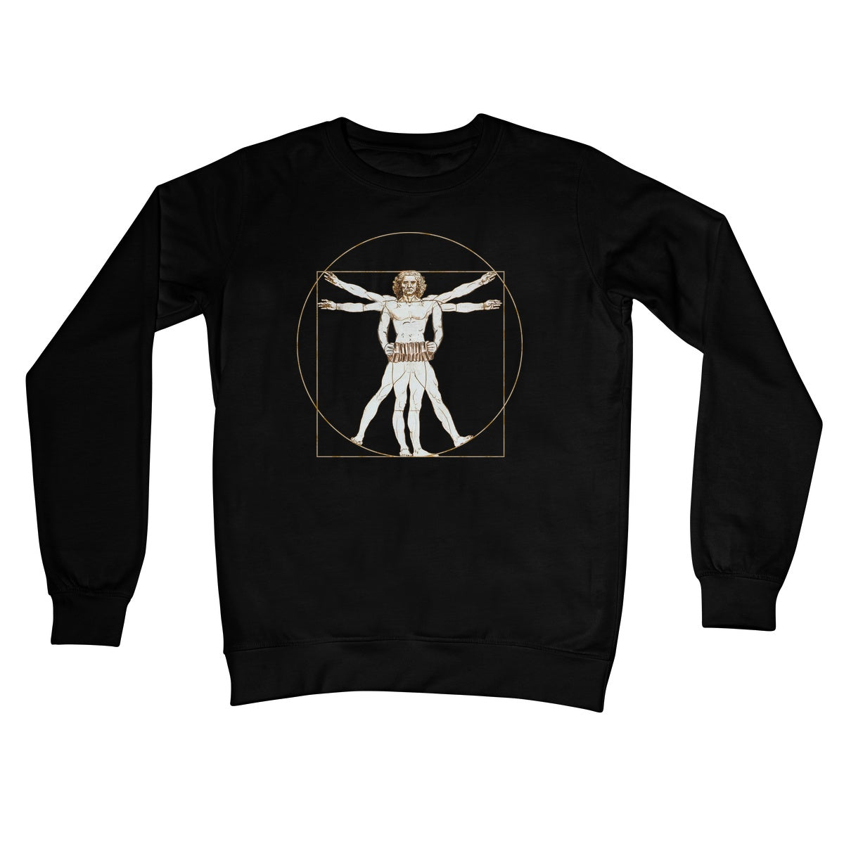 Da Vinci Vitruvian Man Concertina Crew Neck Sweatshirt