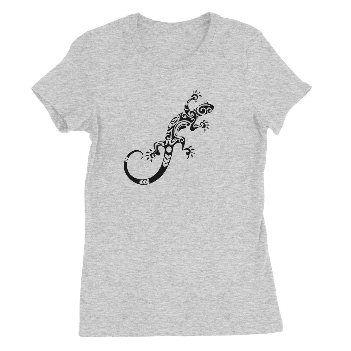 Tribal Style Gecko Ladies Fitted T-shirt