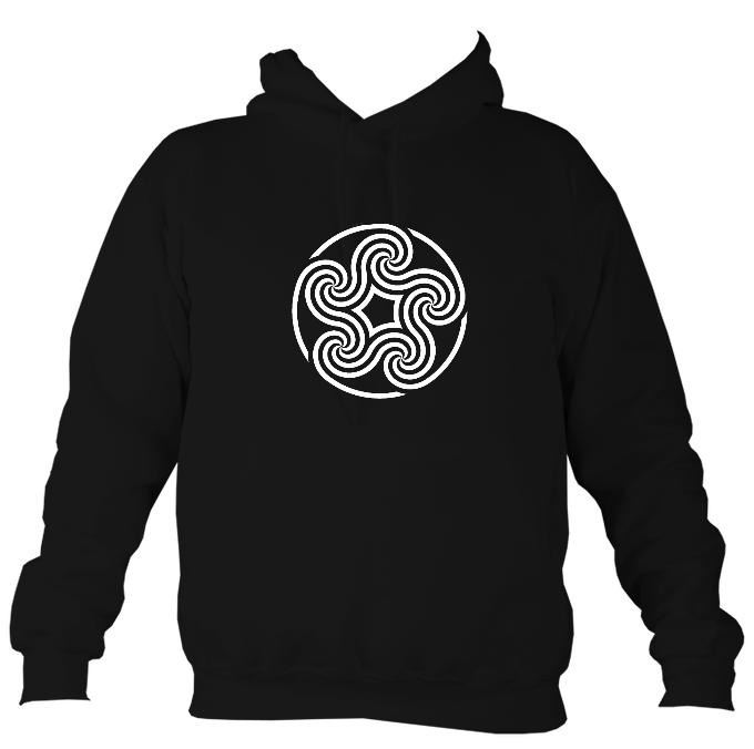 Celtic Five Spiral Pentagon Design Hoodie