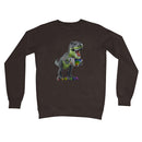 Rainbow Dinosaur Playing Accordion Crew Neck Sweatshirt