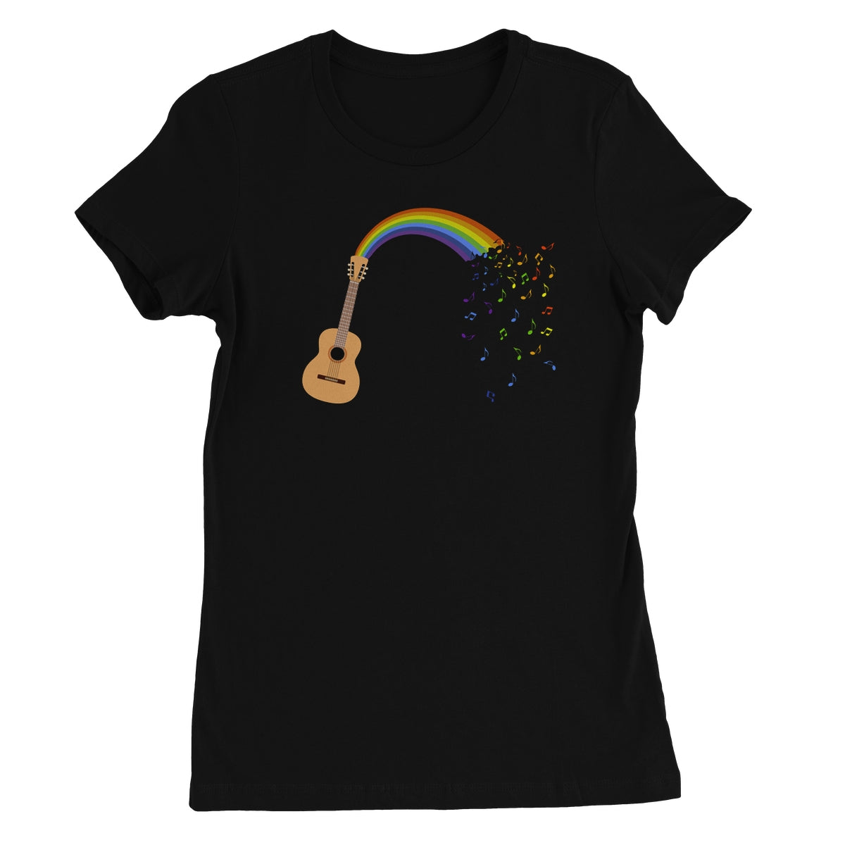 Rainbow Guitar Spouting Colourful Music Women's T-Shirt