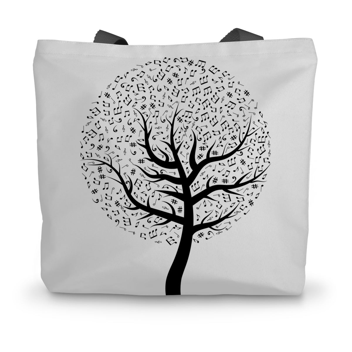Musical Notes Tree Canvas Tote Bag
