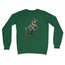 Rainbow Dinosaur Playing Accordion Crew Neck Sweatshirt