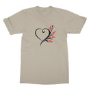 White Musical Heart Flower T-Shirt in size: S