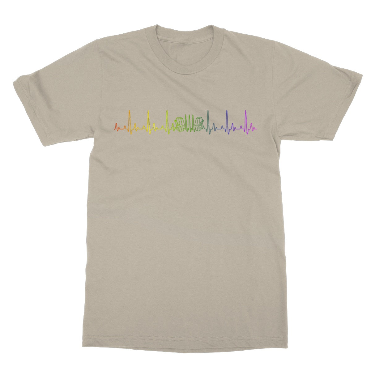 Rainbow Heartbeat Concertina T-Shirt
