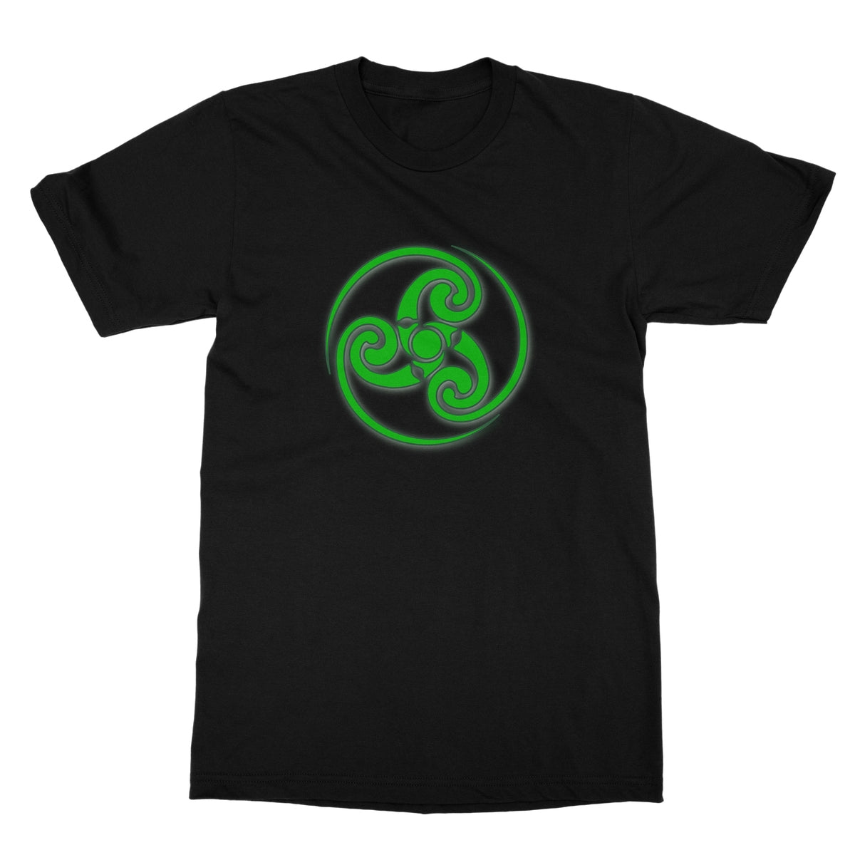 Green Swirly Style Celtic Tribal Spiral T-Shirt