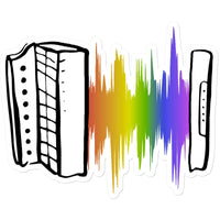  Rainbow Soundwave Melodeon Sticker in size: 8.5"x8.5"