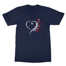 Black Musical Heart Flower T-Shirt in size: 2XL