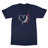 Black Musical Heart Flower T-Shirt in size: 2XL