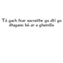 Irish Gaelic "every man is sociable until a cow invades his garden" Sticker