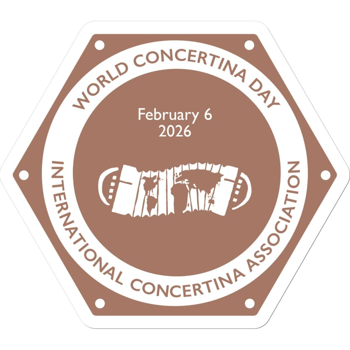  World Concertina Day 2026 Sticker in size: 5.5"x5.5"