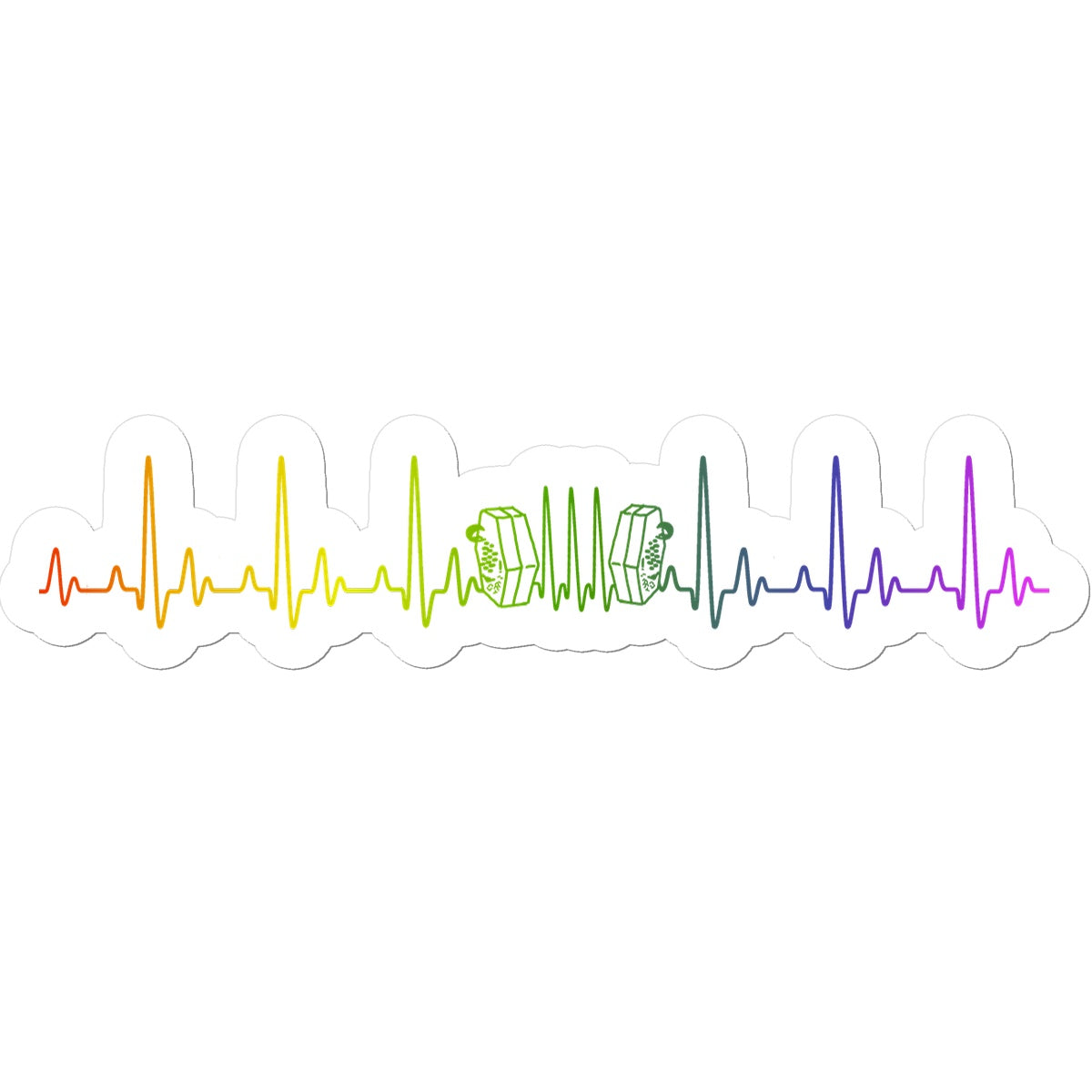 Rainbow Heartbeat Concertina Sticker