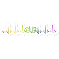 Rainbow Heartbeat Concertina Sticker