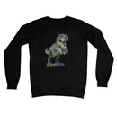 Rainbow Dinosaur Playing Accordion Crew Neck Sweatshirt