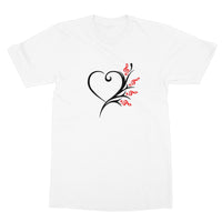 Sport Grey Musical Heart Flower T-Shirt in size: M