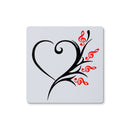  Musical Heart Flower Coaster in size: 4 Coasters